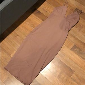 V Neck Plum Bodycon Midi Dress